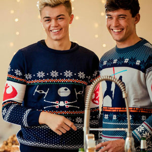 Christmas sweater x-wing vs. tie fighter