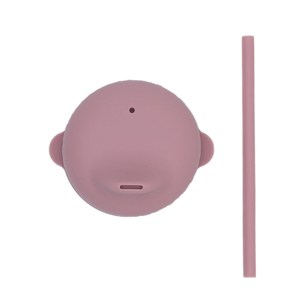Lid and mini straw dusty pink
