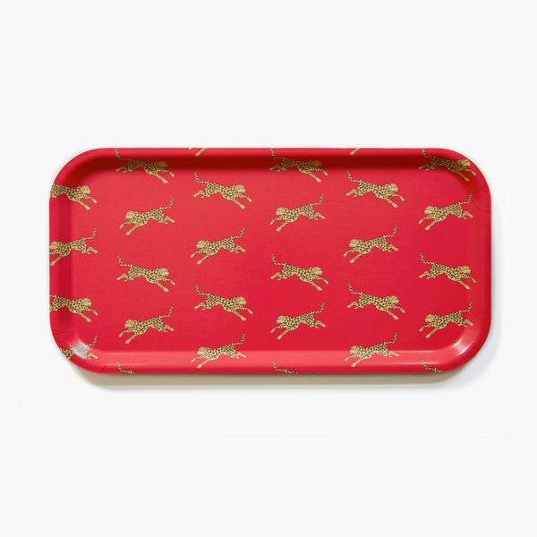 Red Leopard Serving Tray - 43 x 22 cm