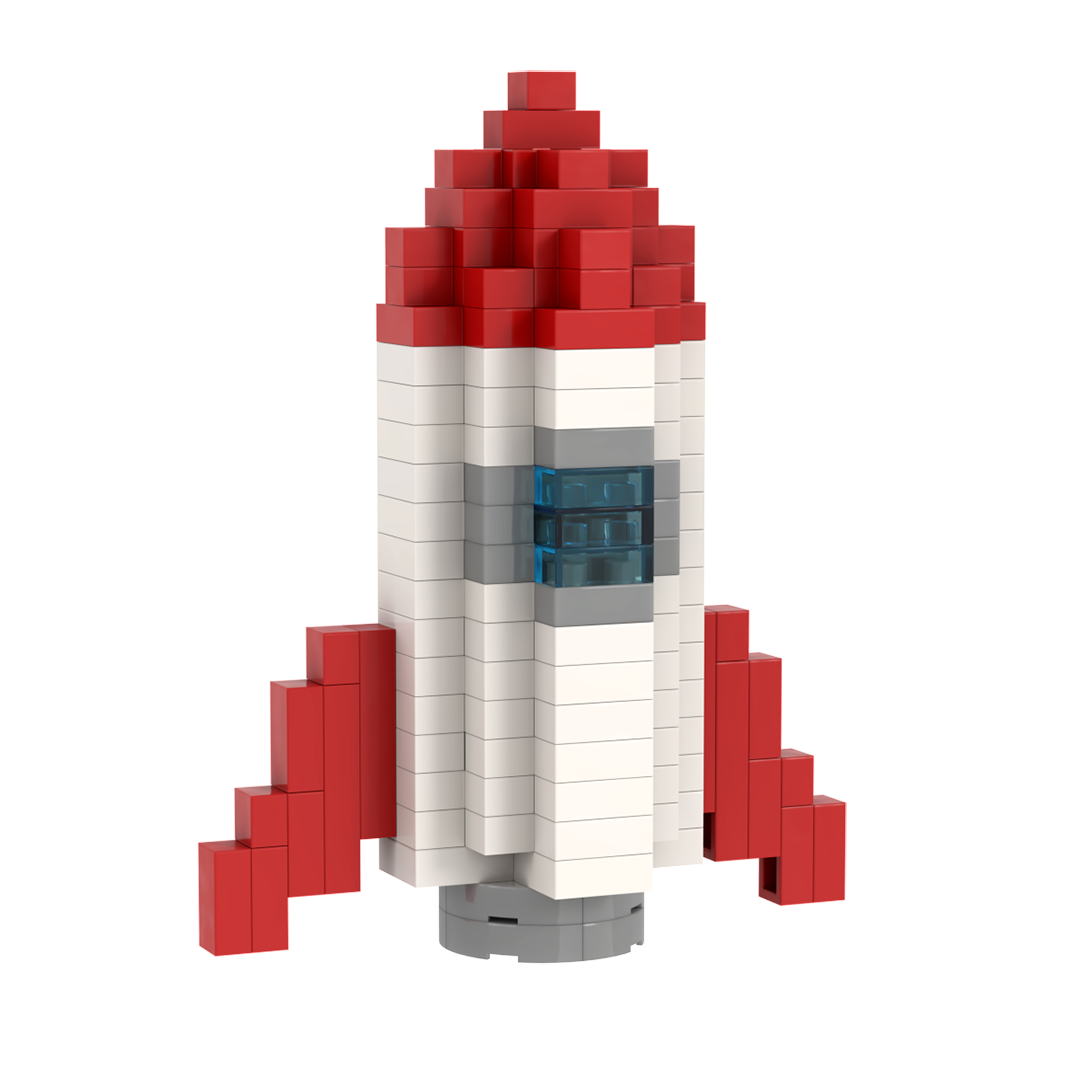 BRIXIES Postcard Rocket