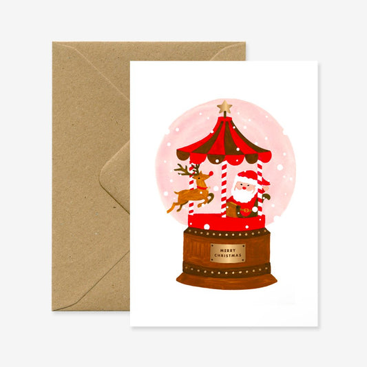 Santa Snowball - Greeting Card