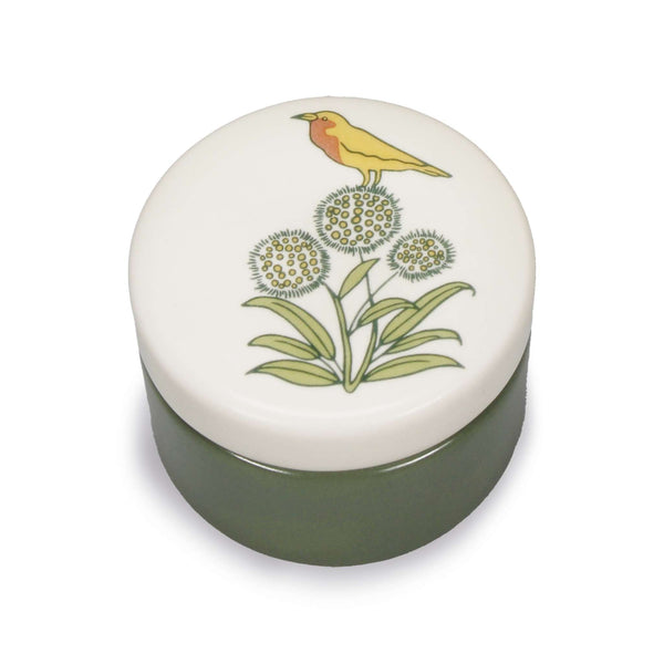Boîte à bibelots en céramique Voysey Jardin botanique Faune Oiseau