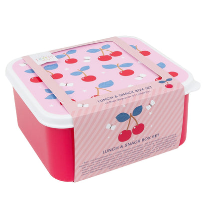 Lot de 4 boîtes repas et goûter - Cerises – vue 7 – A Little Lovely Company
