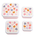 Lot de 4 boîtes repas et goûter - Cœurs