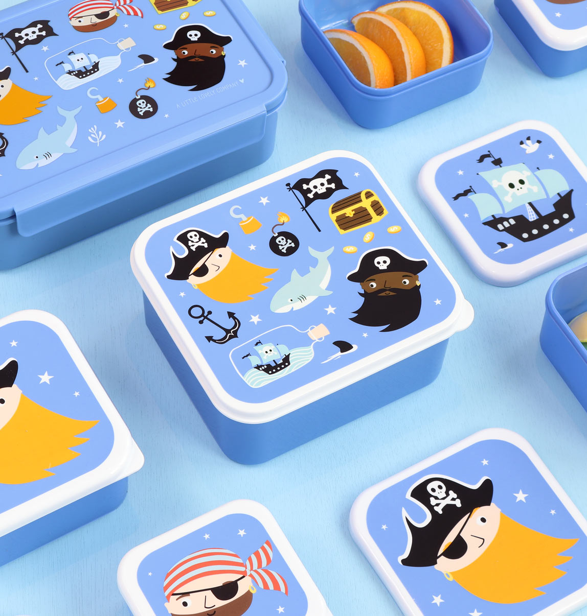 Lot de 4 boîtes repas et goûter - Pirates – vue 7 – A Little Lovely Company
