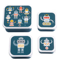 Lot de 4 boîtes repas et goûter - Robots