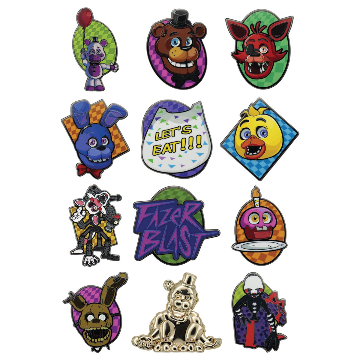 Display of 12 Five Nights at Freddy's - Mystery blind boxes