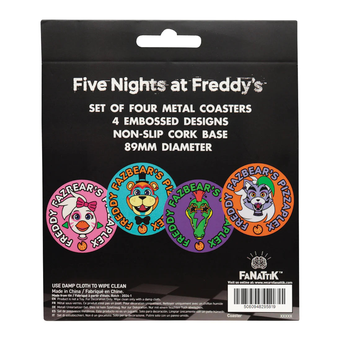 five nights at freddys printed metal drinks coasters fanattik