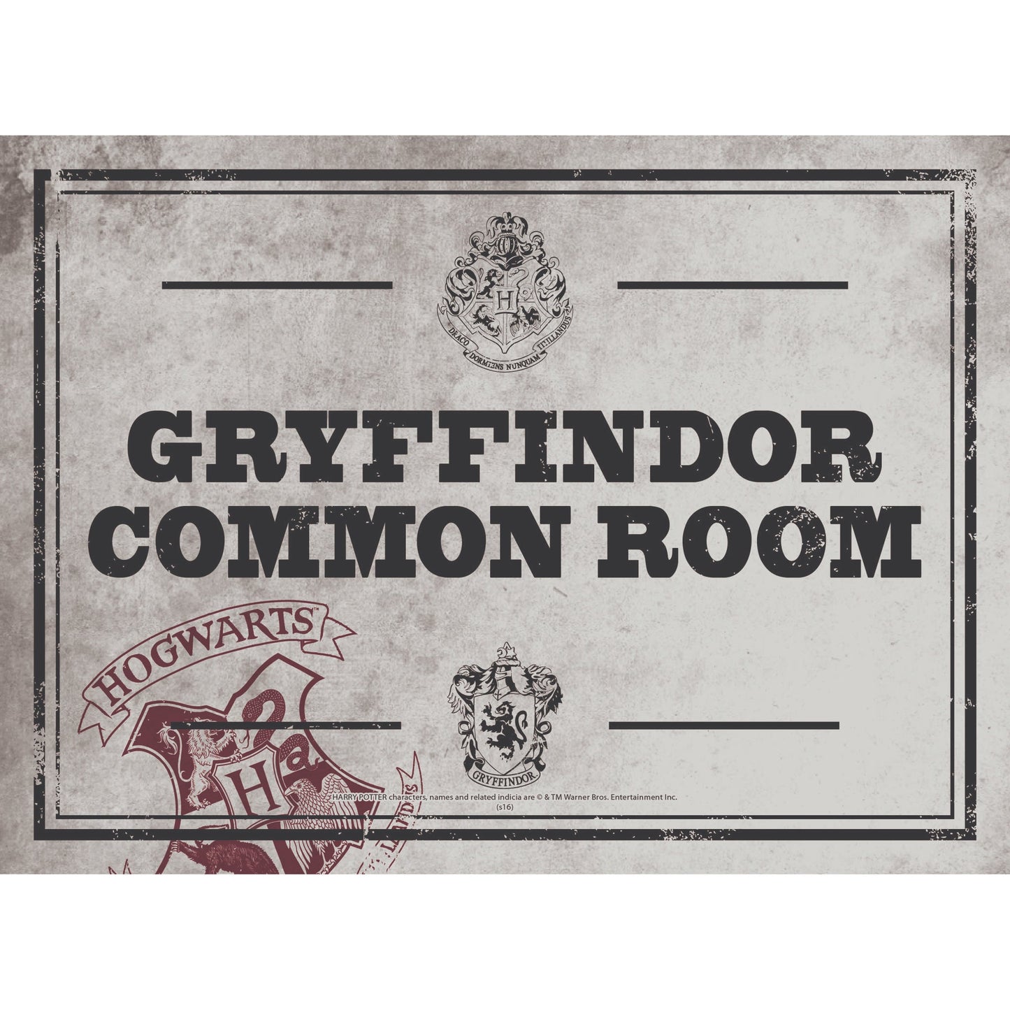 Plaque décorative en métal A5 Harry Potter - Salle commune