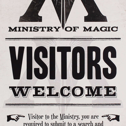 Plaque décorative en métal Harry Potter - Ministère de la Magie