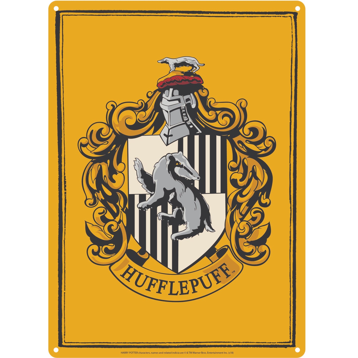 Plaque décorative en métal Harry Potter - A5 Poufsouffle