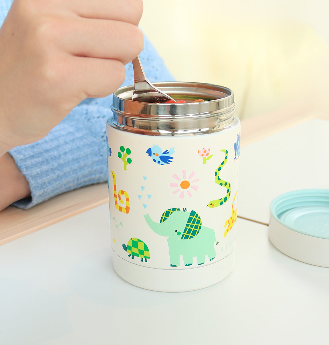 Pot alimentaire isotherme en inox - Jungle