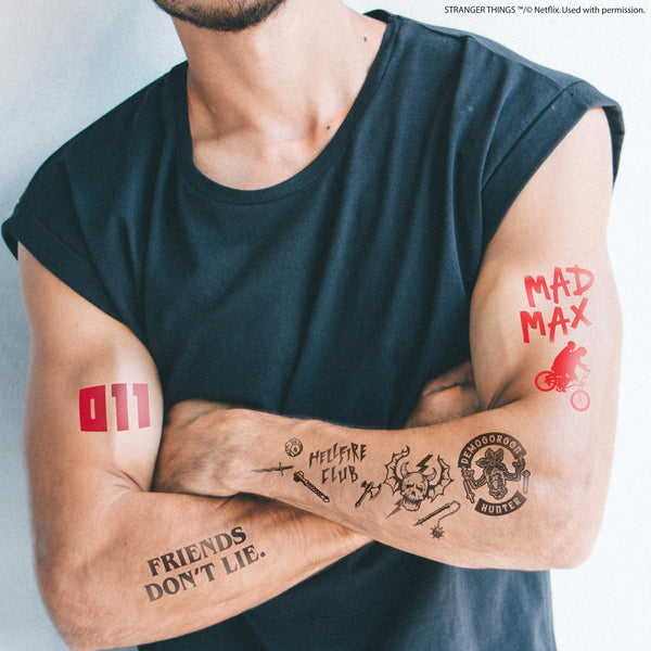 Stranger Things Temporary Tattoos (43 tattoos)