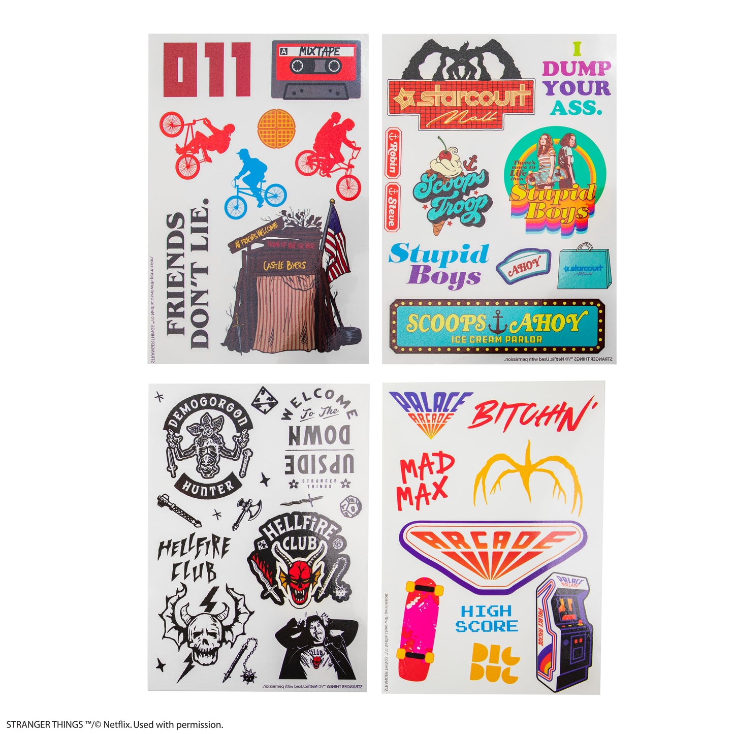 Stranger Things Temporary Tattoos (43 tattoos)
