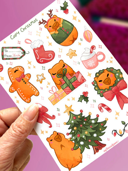 Capy Christmas | Stickerbogen