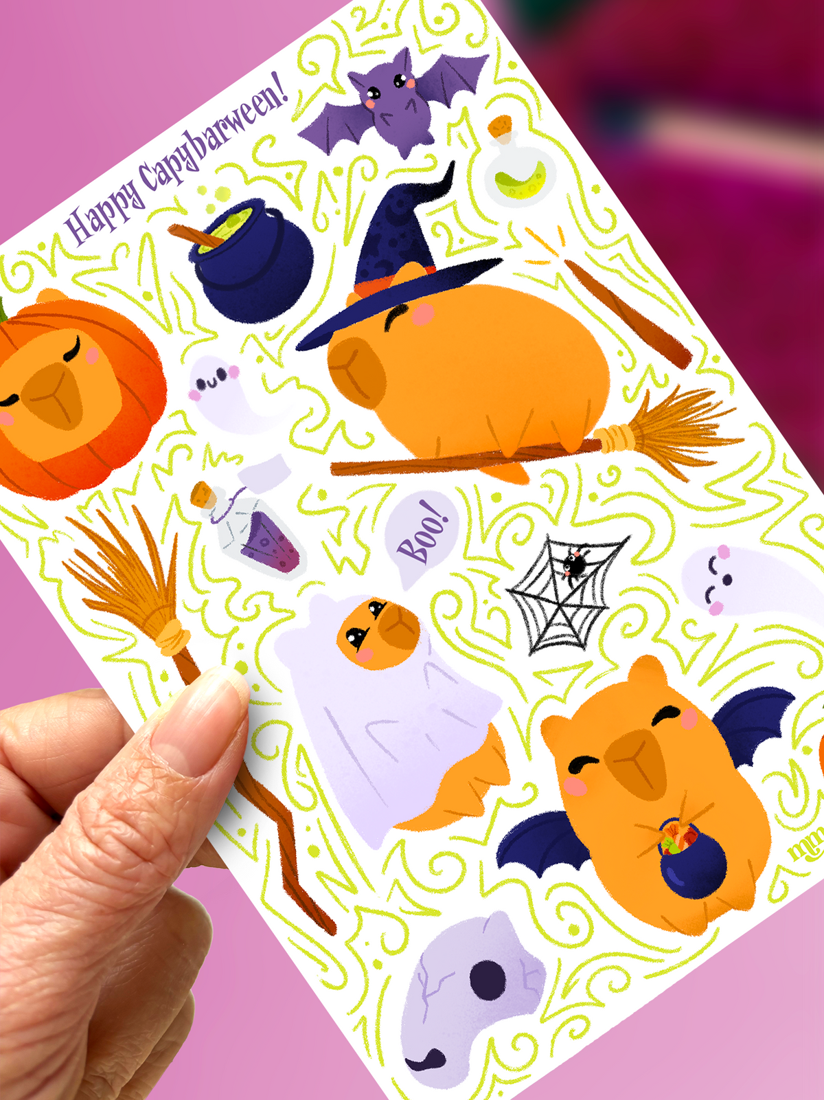 Happy Capybarween ! | Stickersheet