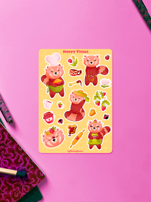 Pam de Rode Panda, Happy Times | Stickervel