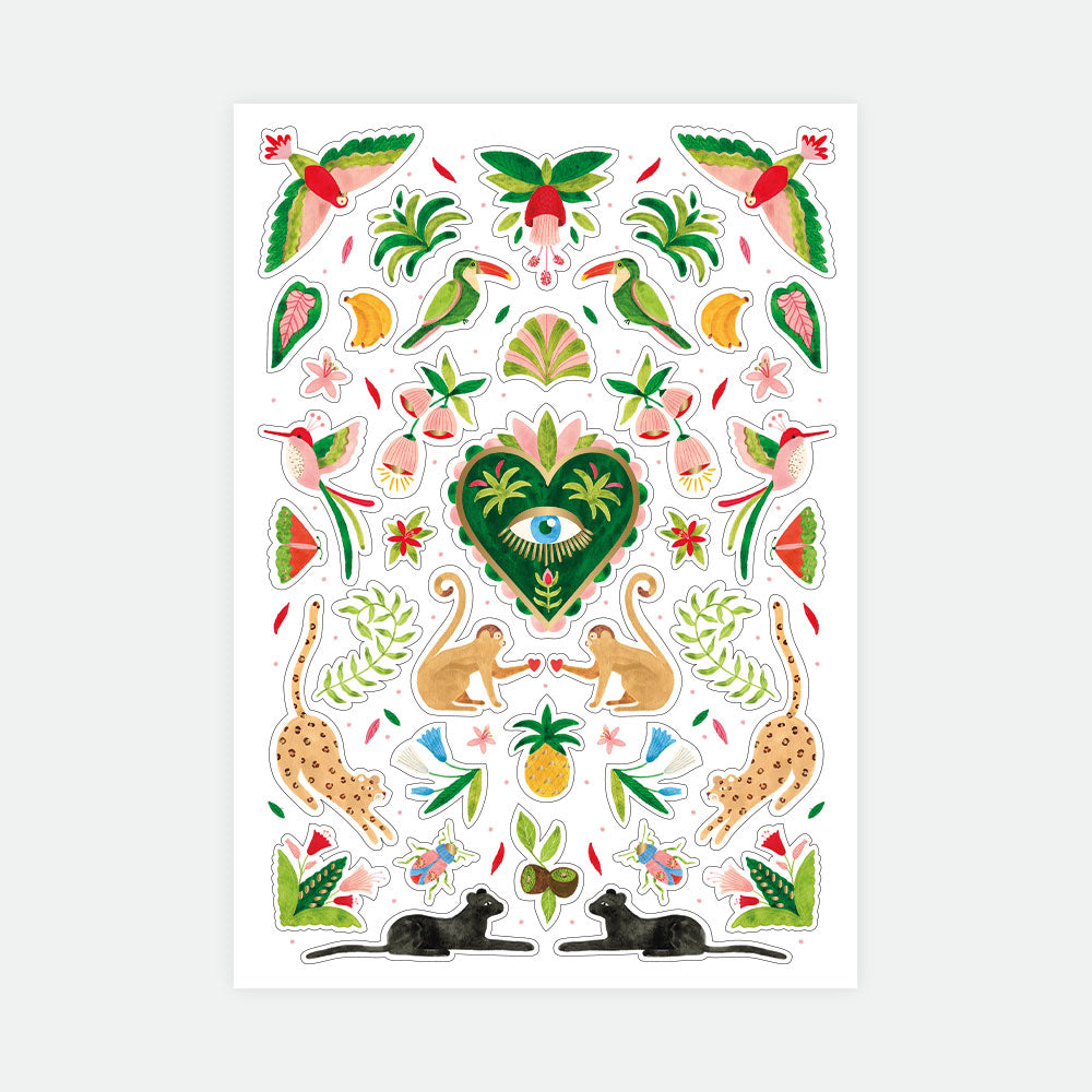 Jungle mexicaine - Planche de 3 autocollants
