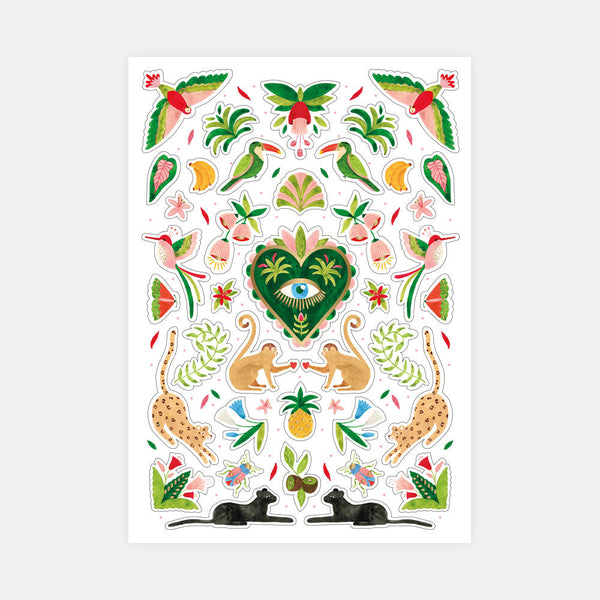 Jungle mexicaine - Planche de 3 autocollants