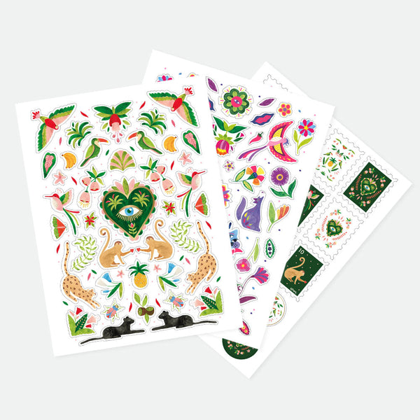 Jungle mexicaine - Planche de 3 autocollants
