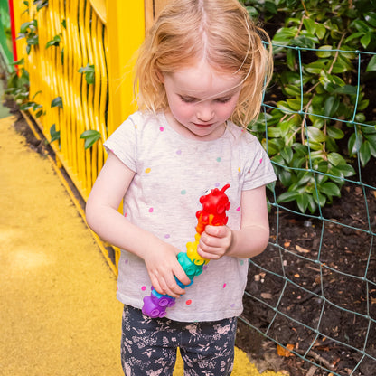 PUSH & SUCTION RAINBOW CATERPILLAR WITH LIGHTS