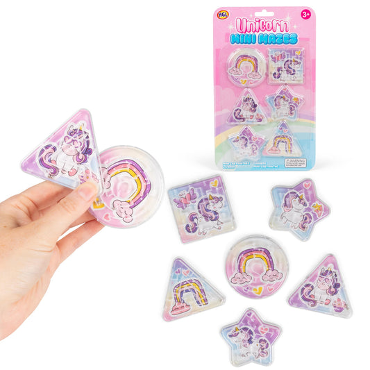 Pack of 6 mini unicorn mazes