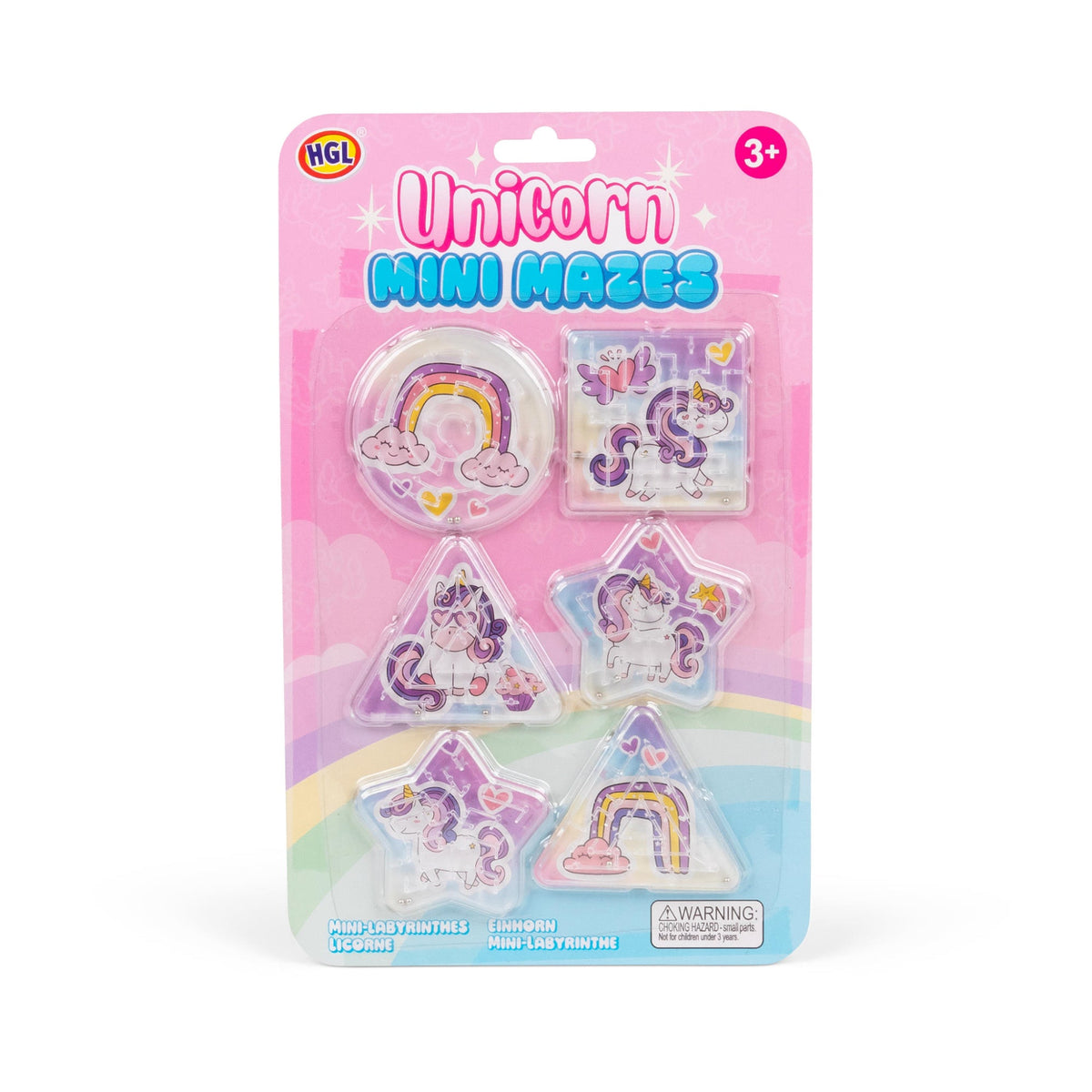 Pack of 6 mini unicorn mazes