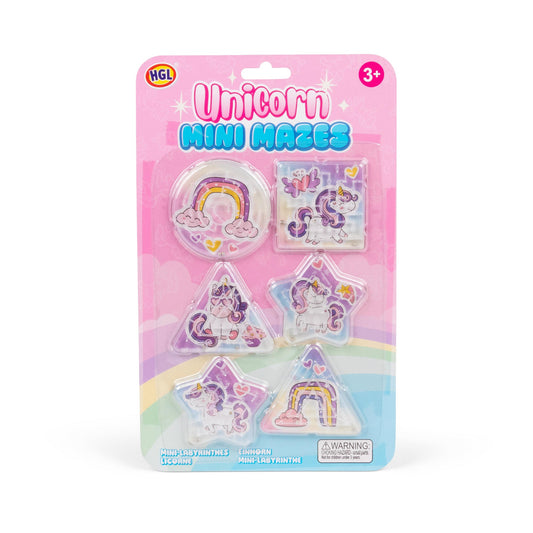 Pack of 6 mini unicorn mazes