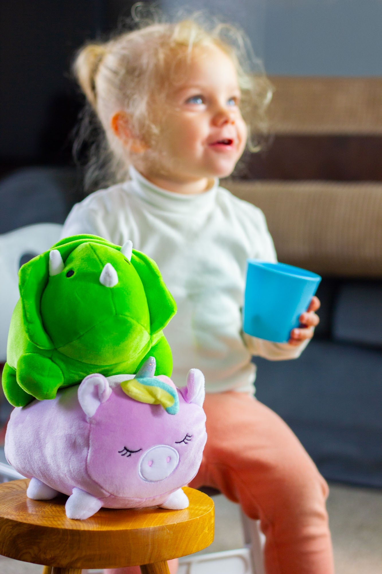 SOFT AND CUDDLY DINOSAUR AND UNICORN