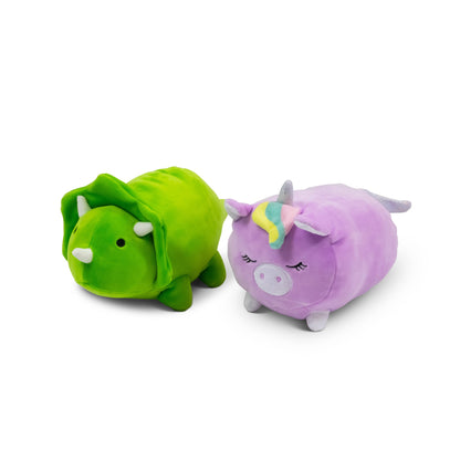 SOFT AND CUDDLY DINOSAUR AND UNICORN