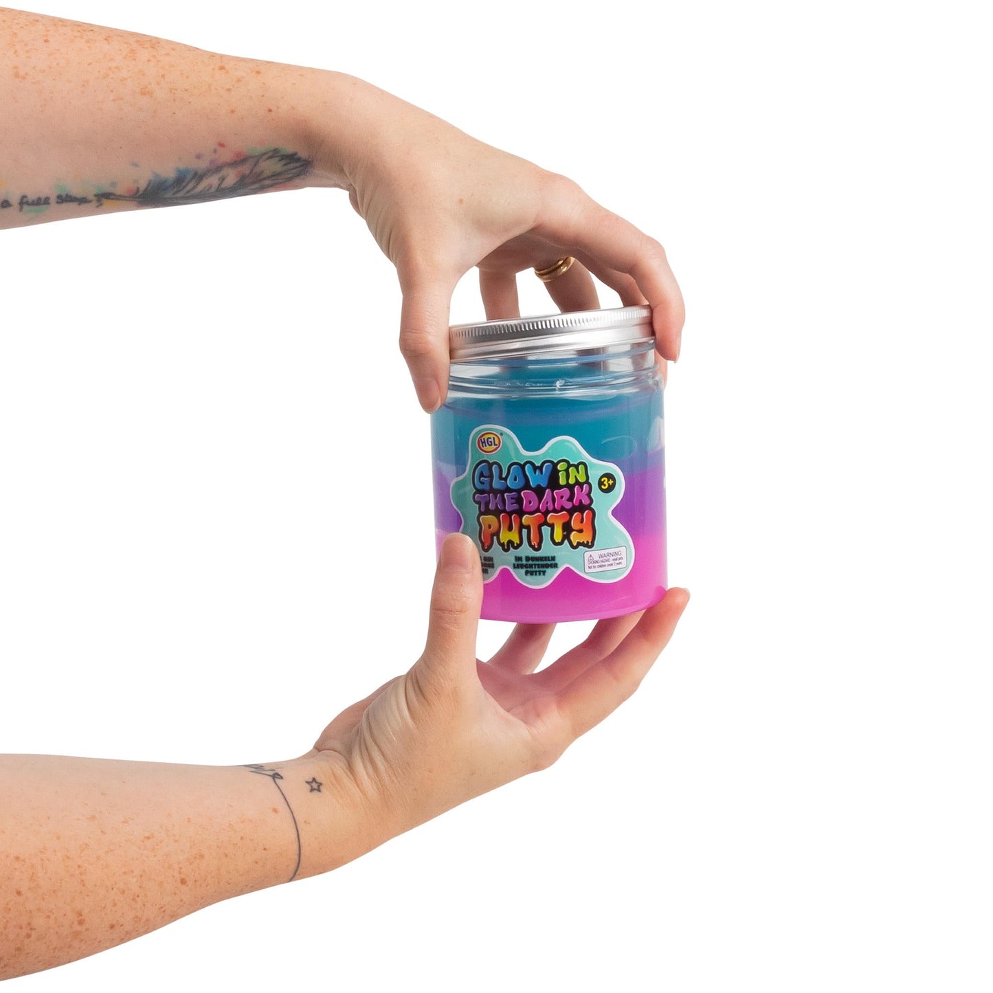 Jar of glow-in-the-dark putty