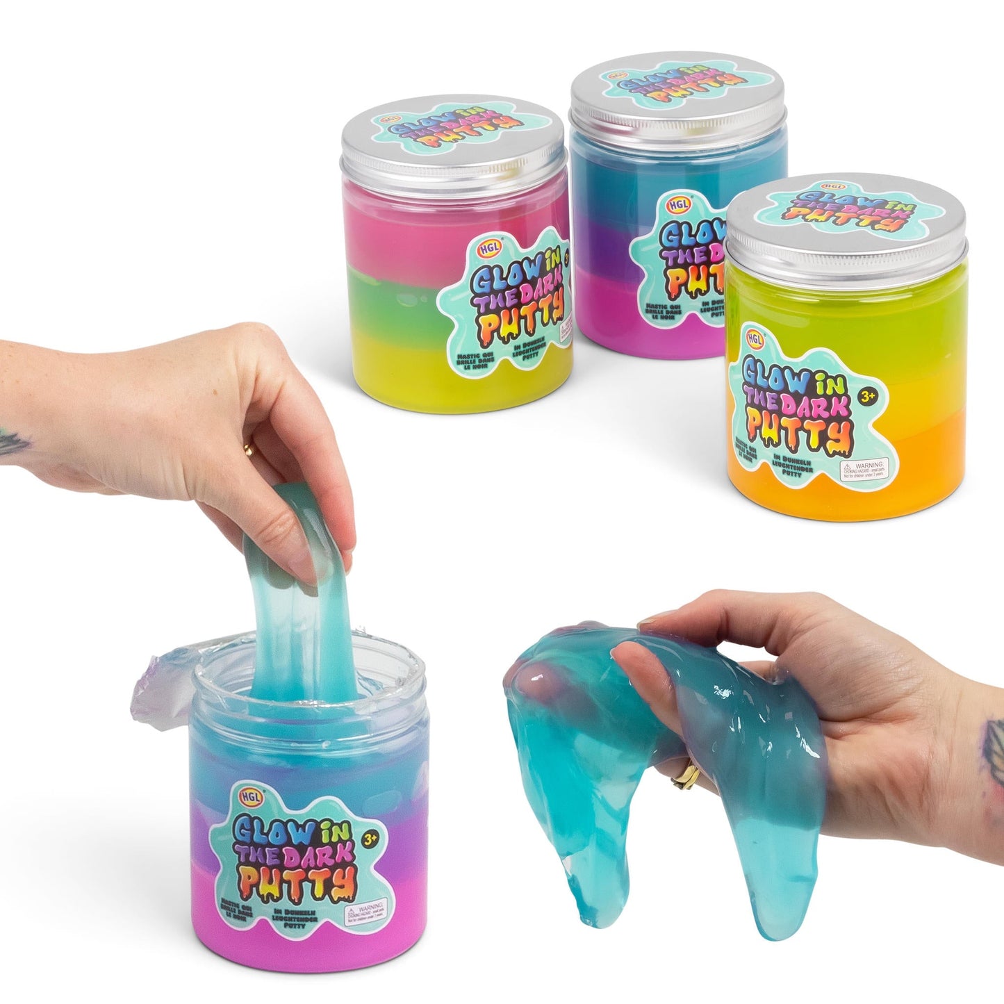 Jar of glow-in-the-dark putty