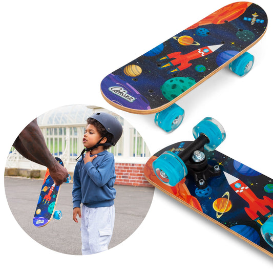 SKATEBOARD SPACE WITH FLASHING WHEELS 17 INCHES