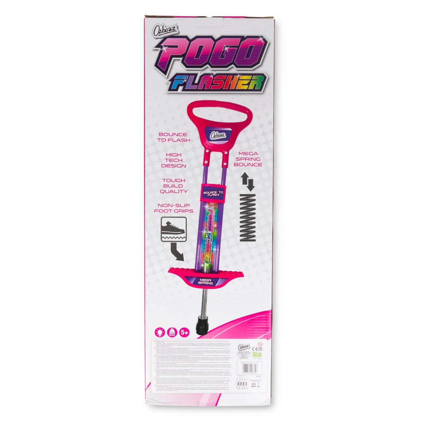 POGO STICK GO LIGHT UP PINK 89CM