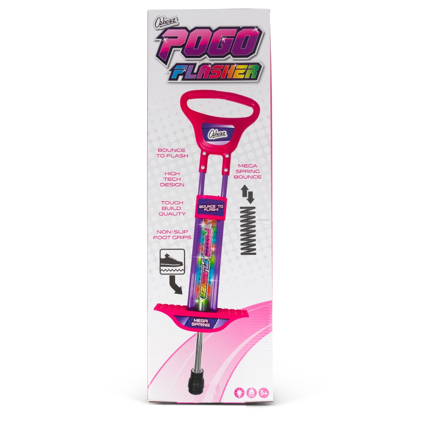 POGO STICK GO LIGHT UP PINK 89CM