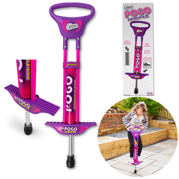 POGO STICK PINK PURPLE 89CM