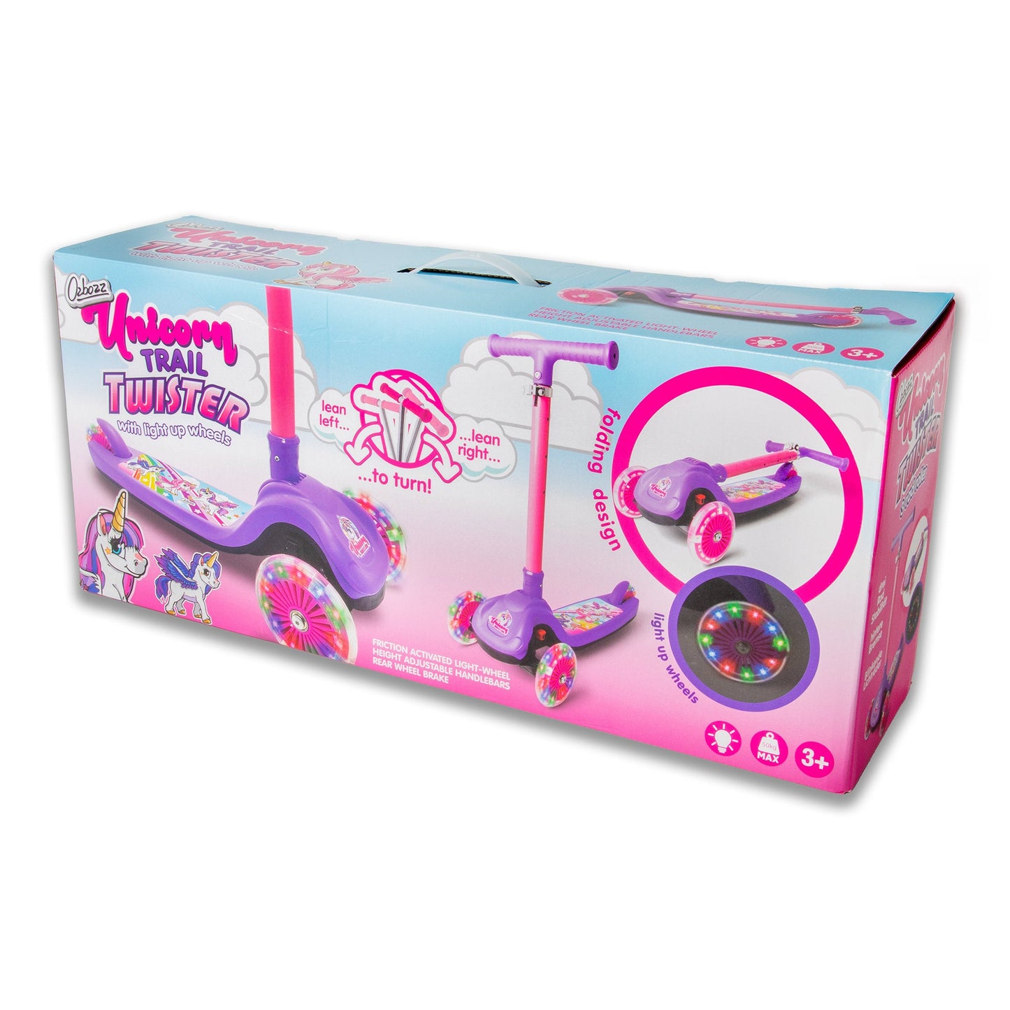 Trottinette lumineuse pliable UNICORN TRAIL TWIST