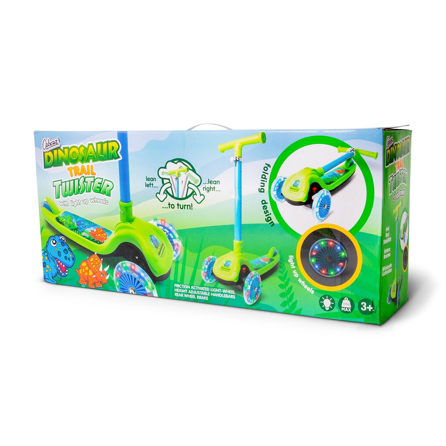 Dinosaur Trail Twist Light-Up Foldable Scooter