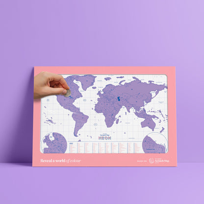 Neon Scratch Map | Purple