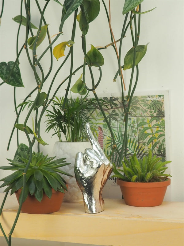 Sculpture Main F**k - Argenté Bitten – Objet déco original
