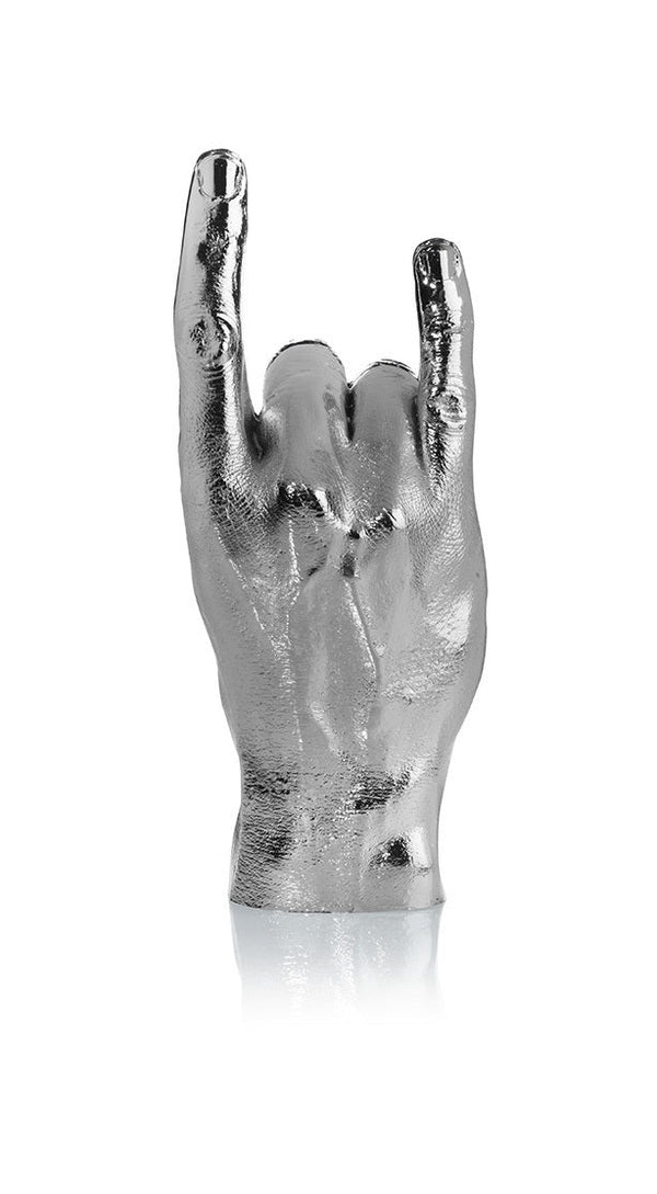 Sculpture Main You Rock - Argenté Bitten – Objet déco original