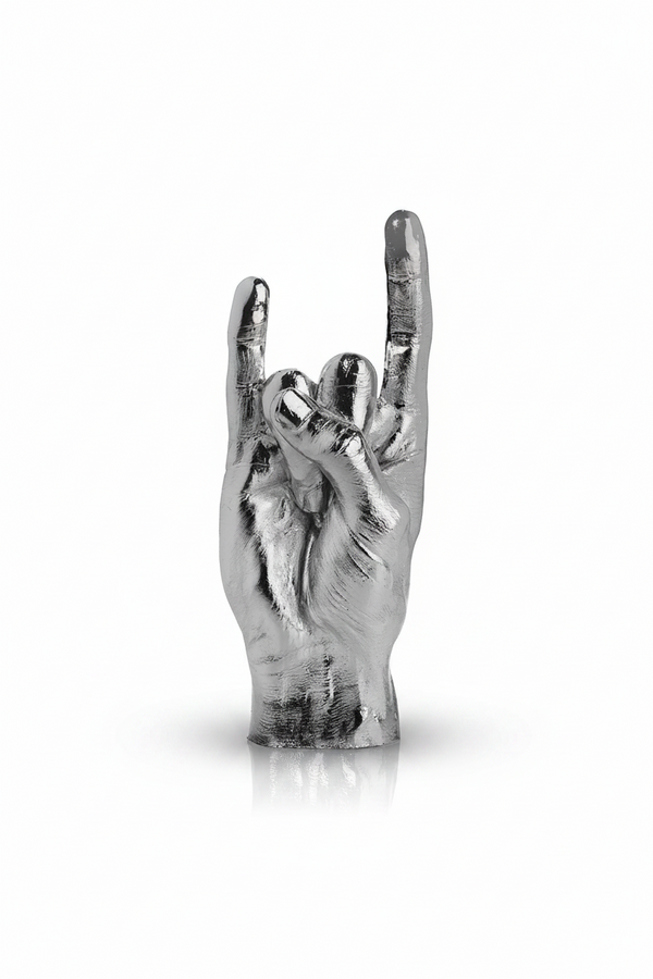 Handvormige rotssculptuur - zilver