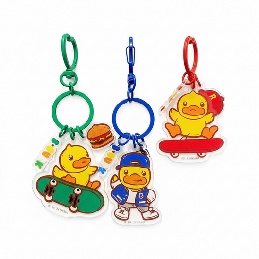 Skateboard Duck Keychain