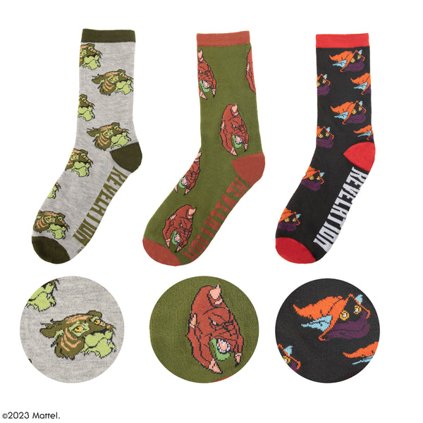 *Set of 3 Pairs of Socks Cringer, Battle Cat & Orko