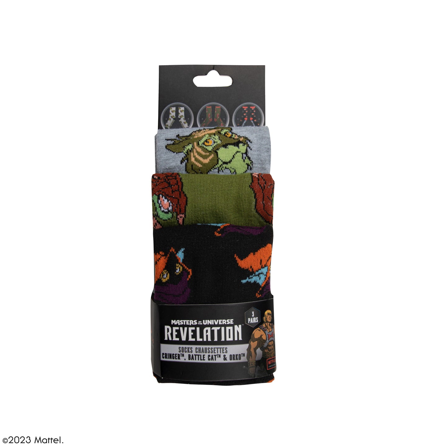 *Set of 3 Pairs of Socks Cringer, Battle Cat & Orko