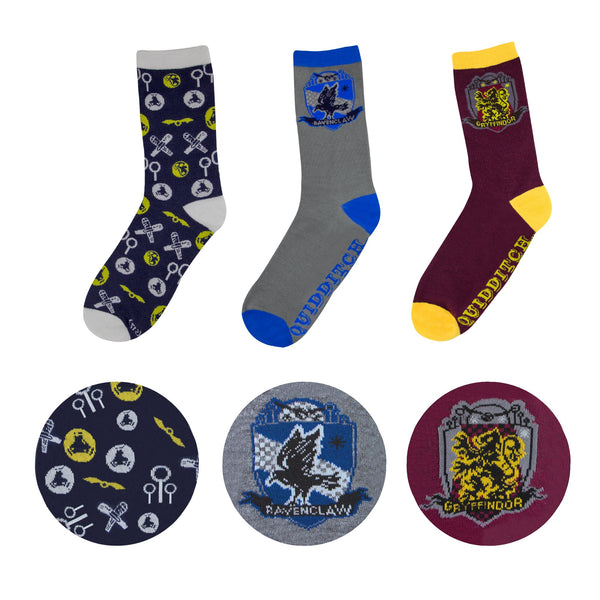 *Set of 3 Golden Snitch Quidditch Socks