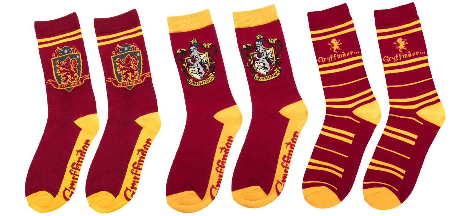 Set of 3 Pairs of Gryffindor Socks