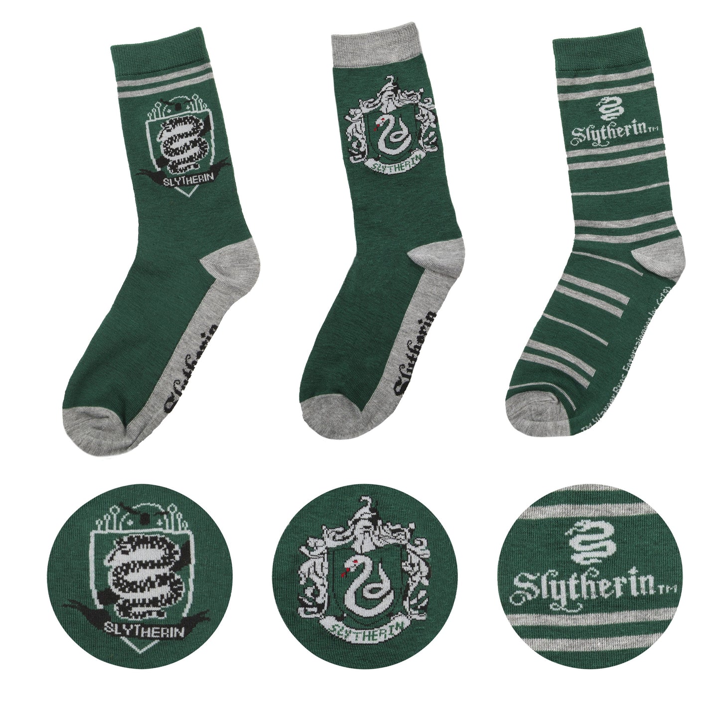 Set of 3 Pairs of Slytherin Socks