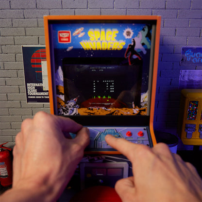 Space Invaders Quarter Scale Arcade Cabinet + Coin.