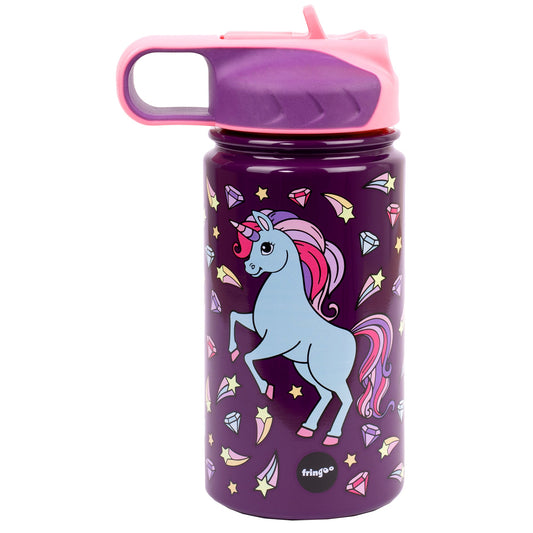 Acier inoxydable Gourde avec paille 350ml – Diamond licorne